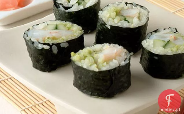 Sushi z awokado i krewetkami