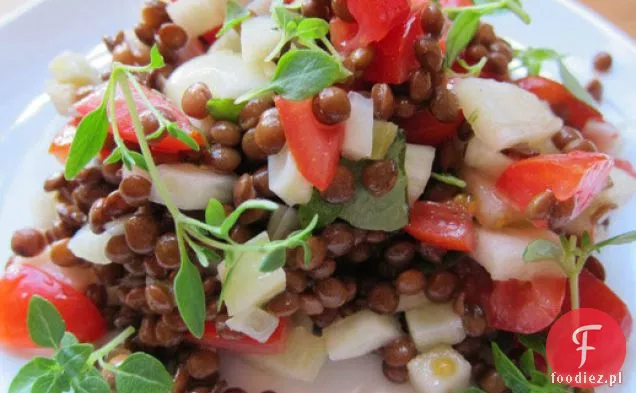 Jasna Sałatka z soczewicy z jabłkami, koprem włoskim i ziołami