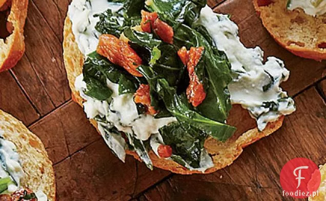 Crostini z szynką i zielenią