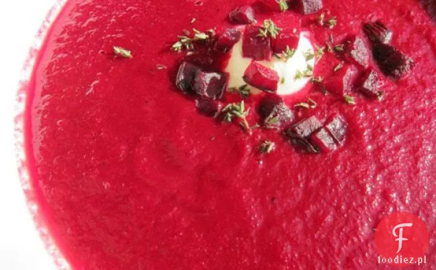 Zupa z pieczonych buraków z tymiankiem, cytryną i Crème Fraîche