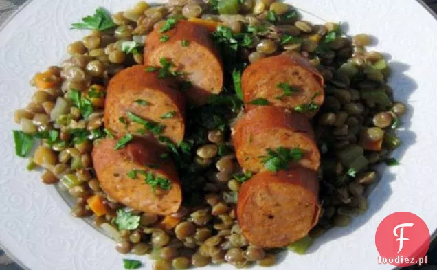 Soczewica z kiełbasą Andouille