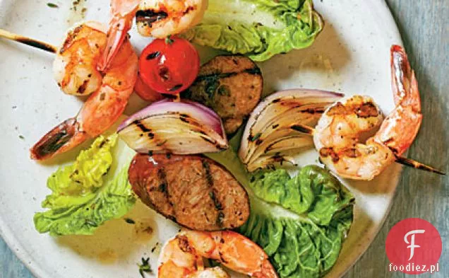 Brochettes z krewetkami i Andouille