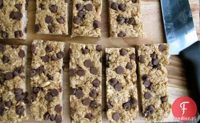 No-Bake Super Chewy Chocolate Chip Peanut Butter Batony Owsiane