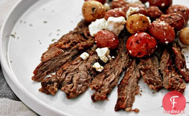 Grillowany Stek Ziołowy Z Ziemniakami Cytrynowo-Feta