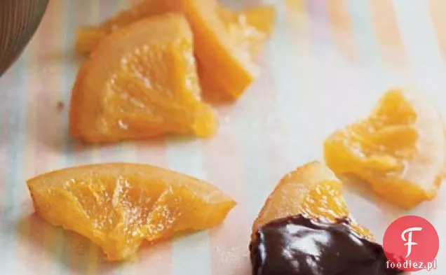 Kandyzowane plastry pomarańczy z sosem Ganache