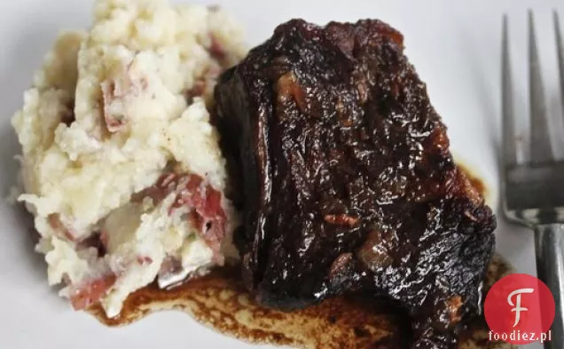 Balsamiczno-Brązowy Cukier Żeberka Z Puree Czosnkowym