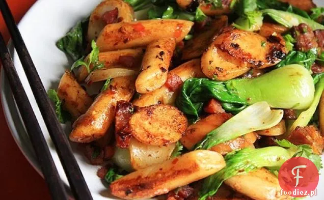 Ciasta ryżowe z pastą Chili, fermentowaną czarną fasolą i pieprzem Syczuańskim