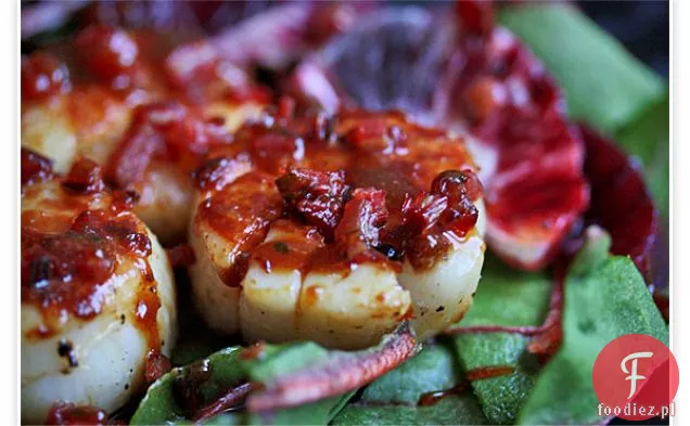 Przegrzebki Z Krwawym Pomarańczowym Karmelem