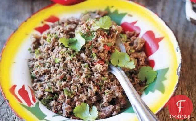 Naomi Duguid ' s Kachin Pounded Beef with Herbs