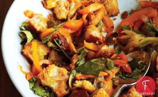 Żółta papryka Panzanella z 