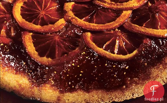 Blood Orange Polenta Upside Down-ciasto z bitą śmietaną
