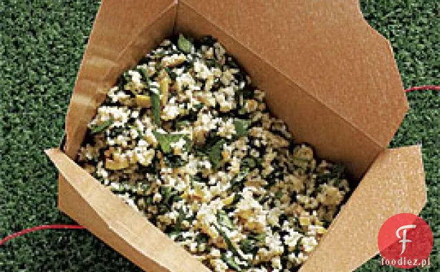 Sałatka Bulgur Z Zwiędłym Boczkiem I Zielonymi Oliwkami