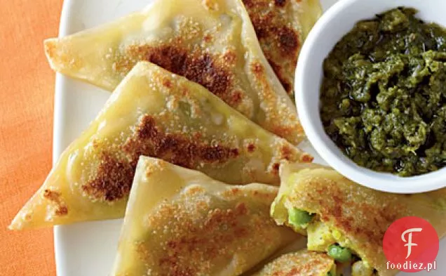 Samosy warzywne curry z chutneyem Kolendrowo-miętowym