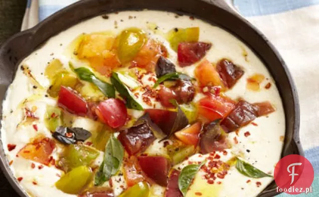 Zapiekana Ricotta z pieczonym czosnkiem i pomidorami