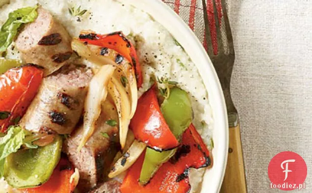 Grillowana papryka i kiełbasa z kaszą serową