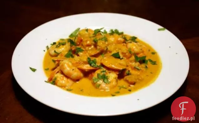 Kolacja dziś wieczorem: początkujący migdałowe krewetki Curry z pomidorami