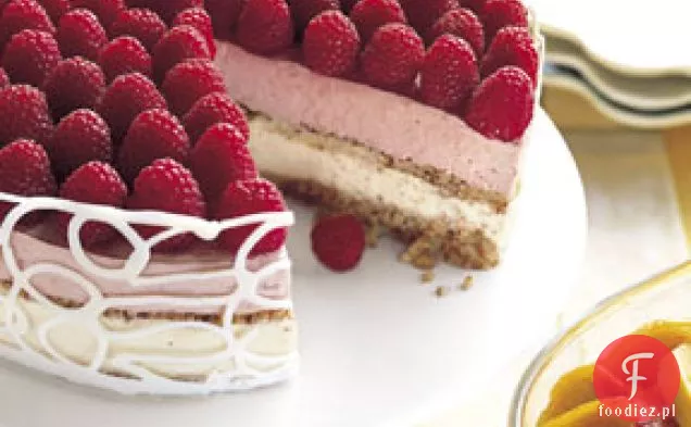 Malinowy i brzoskwiniowy tort Parfait