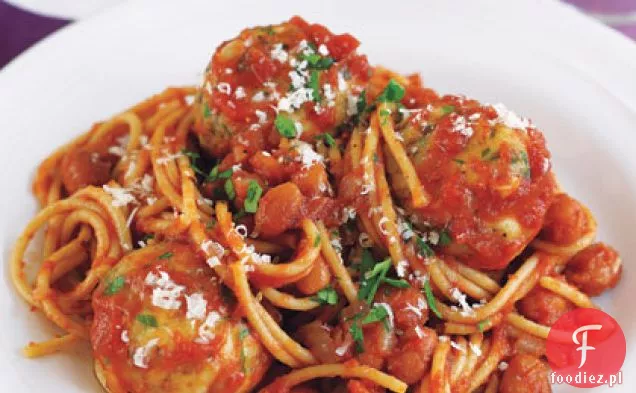 Spaghetti i Pulpety z indyka w sosie pomidorowym