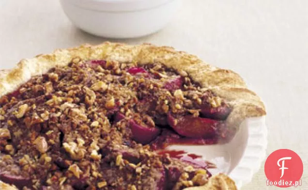 Placek śliwkowy Streusel z cytrynowo-limonkowym mlekiem lodowym