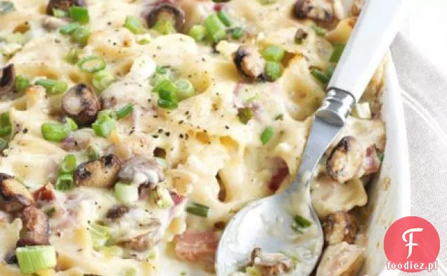 Creamy Ham & Mushroom pasta bake