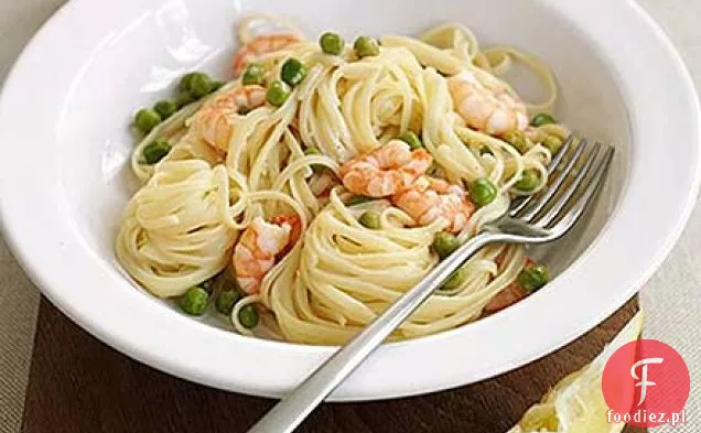Groch, krewetka i cytryna linguine