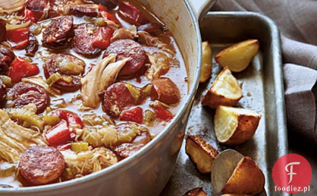 Chicken-Andouille Gumbo z pieczonymi ziemniakami