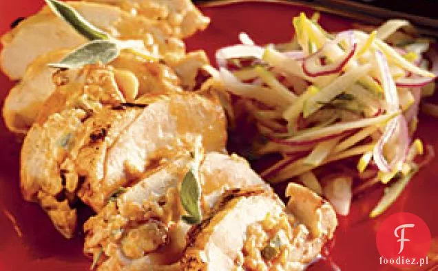 Kurczak faszerowany wędzonym cheddarem z zielonym jabłkiem