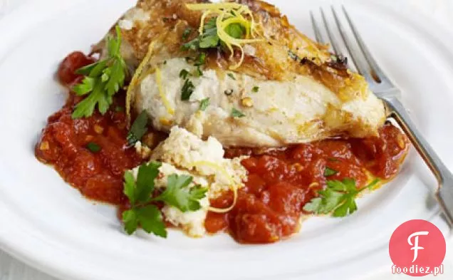 Kurczak faszerowany z cytryną, kaparami i chilli