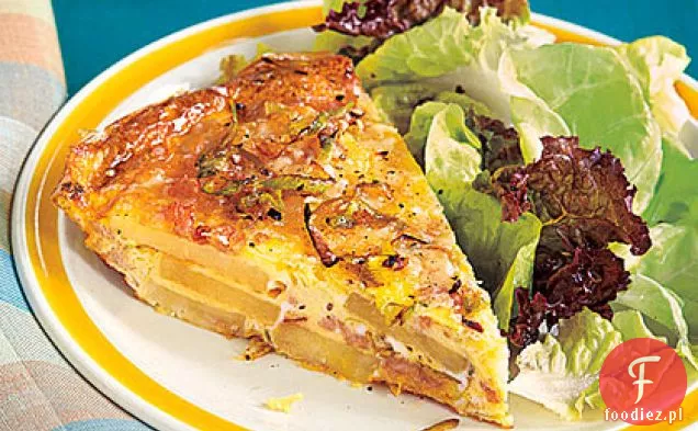 Frittata z ziemniaków, pora i indyka