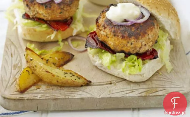 Hamburgery wieprzowe z frytkami herby