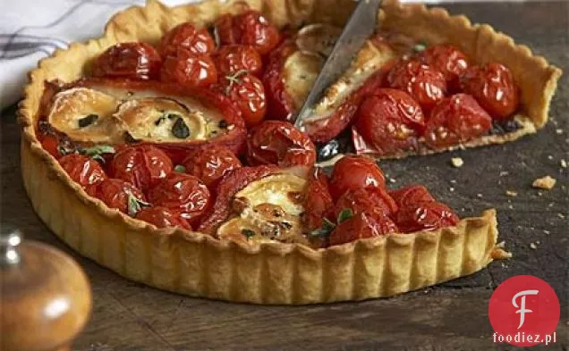 Tarta z kozim serem i czerwoną papryką