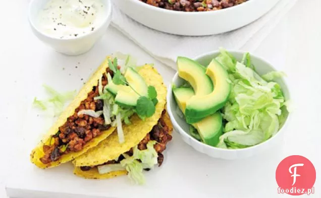 Smoky pork & Black bean tacos