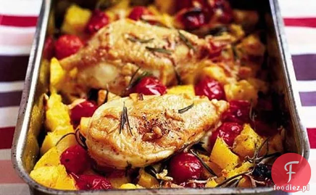 Chrupiący włoski kurczak i polenta