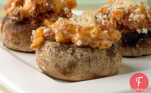 Kremowe pieczarki Nadziewane kukurydzą i Chorizo