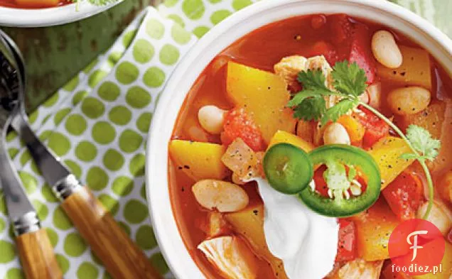 Chicken-And-White Bean Chili z dynią