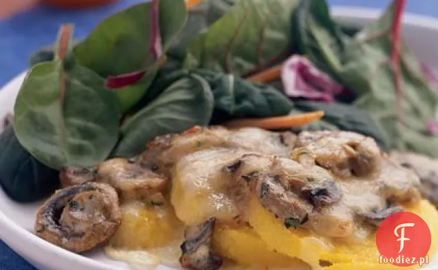 Polenta zapiekana z grzybami i Fontiną