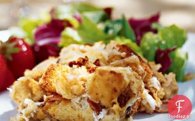 Świeża Mozzarella, suszone na słońcu pomidory i Prosciutto warstwy
