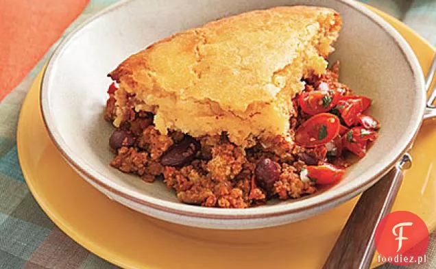 Ciasto z serem chili z indyka ze skórką z mąki kukurydzianej