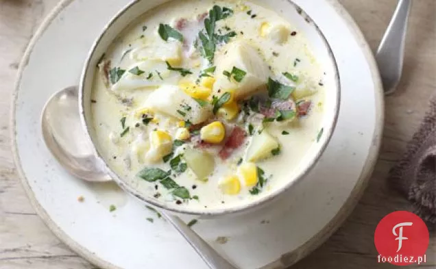 Chunky Sweet Corn, haddock & potato soup