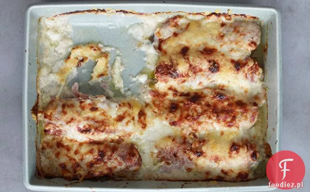 Endywia duszona z szynką i Gruyère
