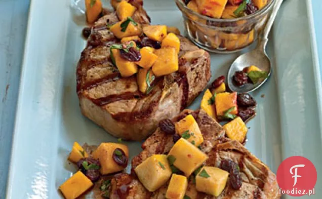 Grillowany Porterhouse wieprzowy z brzoskwinią Agrodolce