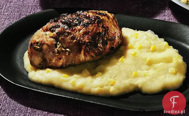 Grillowany kurczak Musztardowy ze świeżą kukurydzą Polenta