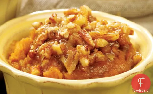 Zapiekanka ze słodkich ziemniaków z polewą orzechową