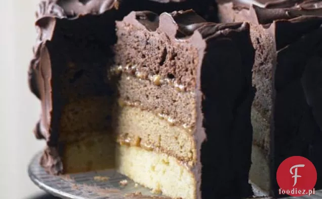 Ciasto czekoladowo-karmelowe ombre