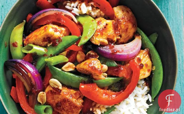 Słodko-pikantny Stir-Fry z kurczakiem i warzywami