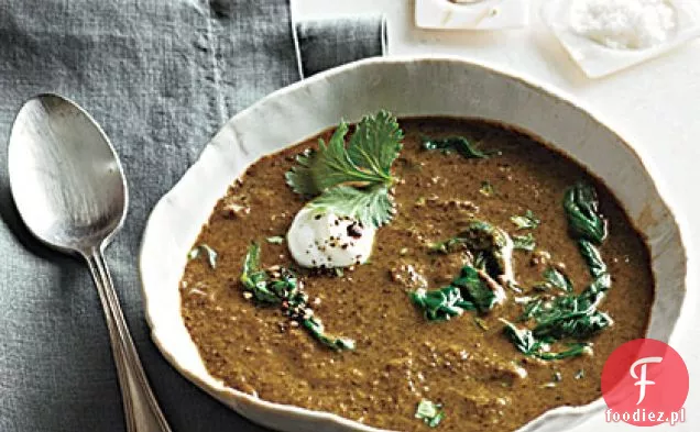 Zupa z soczewicy curry z jogurtem i kolendrą