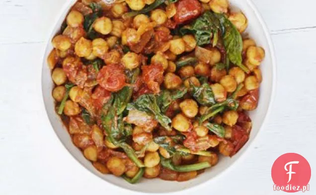 Curry ze szpinakiem i ciecierzycą