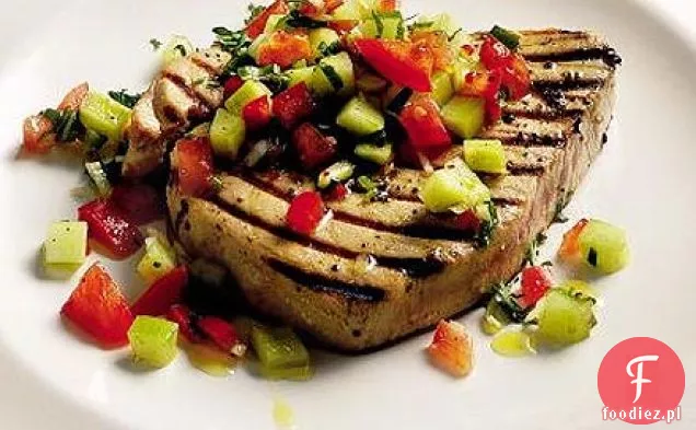 Steki z tuńczyka z ogórkiem