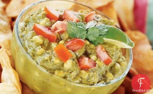 Dip z awokado-kukurydza z domowymi chipsami Tortilla