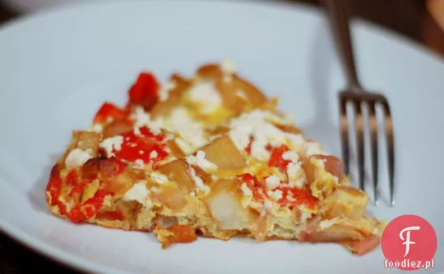 Ziemniaki, Czerwona Papryka I Feta Frittata